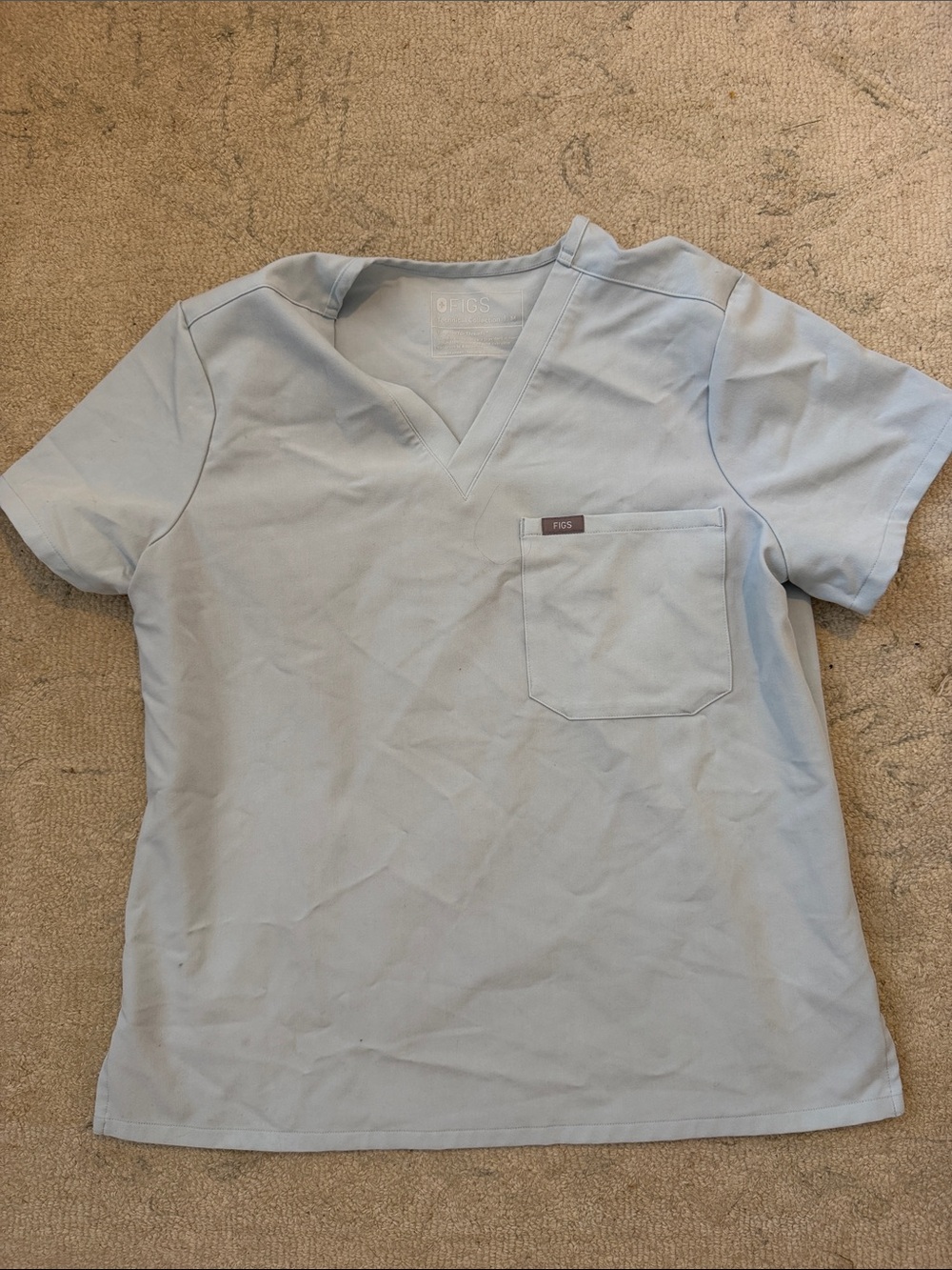 FIGS women’s Pale Blue V-Neck Scrub Top